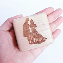 Handmade Wooden Once upon a December Music Box birthday Gift Party Supply free gifts bracelet special souvenir gift box Natural