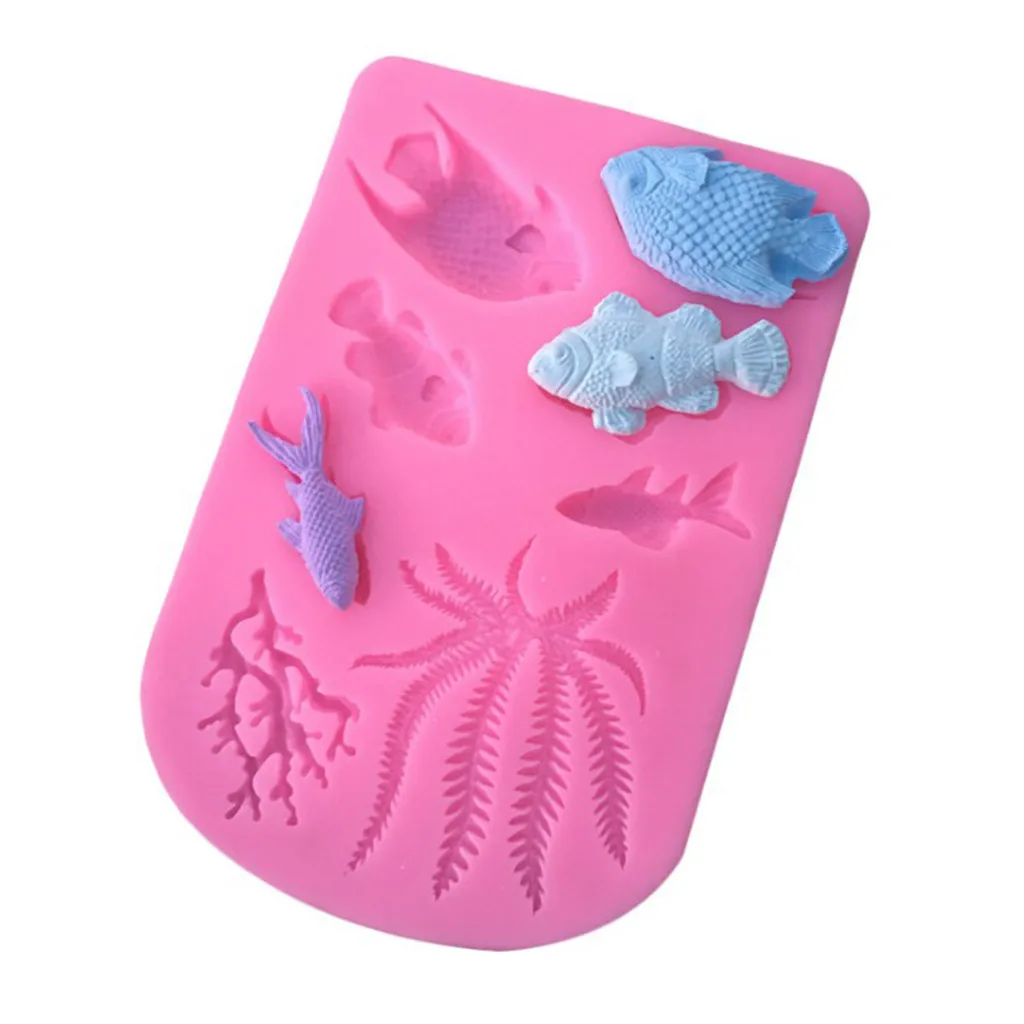 Морские растения Sugarcraft животные силиконовая форма для шоколада подставка
