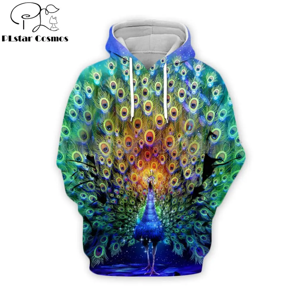 

PLstar Cosmos Fashion Men hoodies animal Peacock 3D Printed Hoodie The Eternal Trance Unisex streetwear Hooded Sweatshirt KQ-004