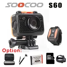 SOOCOO S60 Камера Действия Спорта Анти-Шок Водонепроницаемый Wi-Fi NTK96655 1080 P Full HD Объектив 170 Градусов Беспроводной Пульт Дистанционного управления