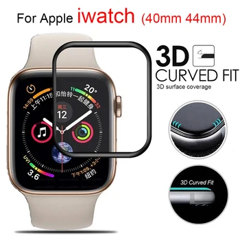 

3D Curved Edge Tempered Glass Protective Film Protection For iwatch Apple Watch Series 4 40mm 44mm Screen Protector Film Cover