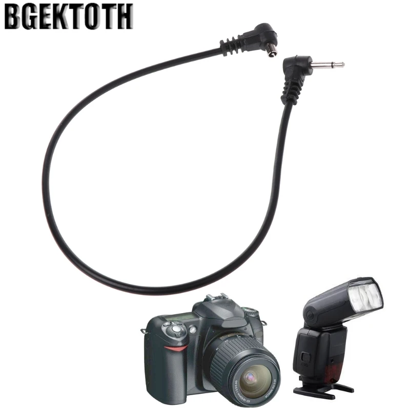 BGEKTOTH PC Sync Cables 30cm 12'' 2.5mm 1/8" Cord Plug Jack for Male Flash Trigger Camerain