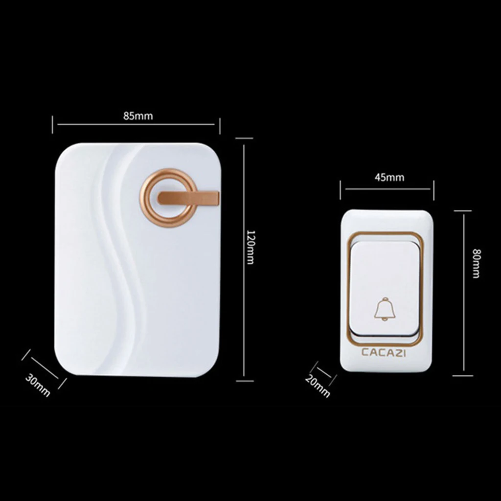 Wireless Battery Operated Doorbell Door Chime with 1 Transmitter+1 Receiver