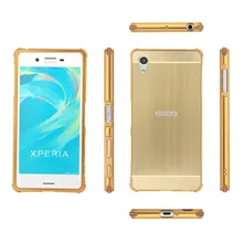 Для Sony Xperia X случае роскошный металлический алюминиевый бампер кадров чехол для Sony Xperia X Dual F5122 F5121 Матовый PC Зеркало задняя крышка