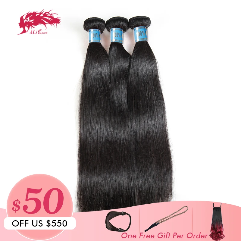 

Ali Queen Hair Products 10A Peruvian Straight Hair Bundles Human Hair Extensions Double Weft Virgin Hair Weave Bundles 8"-26"