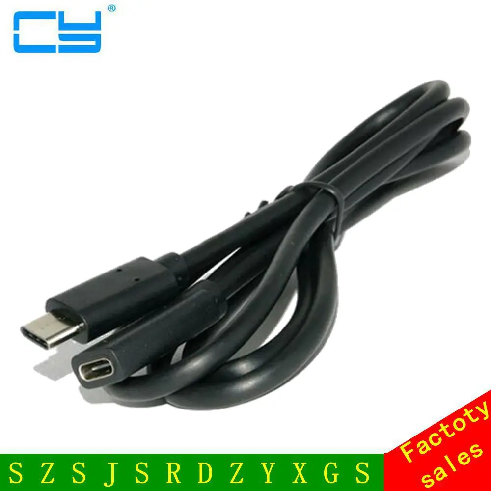 

Black 0.2m 0.5m 1m USB3.1 USB-C USB 3.1 type c Extension Cable Type-C Male to Female CM-CF data cable 20cm 50cm 100cm