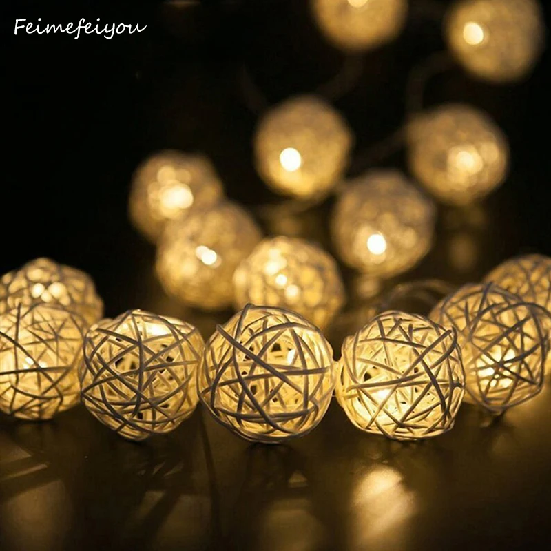 

Led String ball Lights Battery Operated Warm White Colorful Takraw Sepak Takraw Light string Thanksgiving Decor String Light