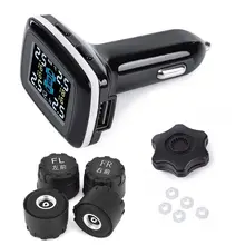 Car External Tire Pressure System Cigarette Lighter Digital With LCD Monitor Auto Security Alarm Systems TPMS Tyre Pressure