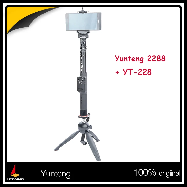 Yunteng 2288 Bluetooth Remote Selfie Stick Extendable Monopod + YT-228 Mini Tripod for Phone Camera | Электроника