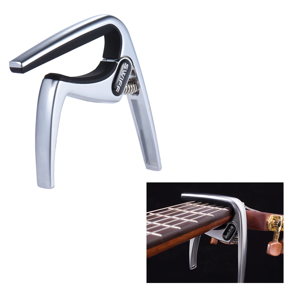 Hot Sale Clip-on Guitar Capo Clamp Zinc Alloy Single-handed Quick Change Acoustic Guitar Capo for Classical Guitar