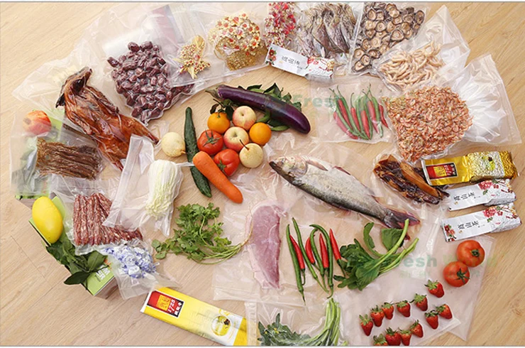 Вакуумные пакеты для хранения пищевых продуктов, вакуумная упаковка, прозрачная цветная гладкая поверхность, пластиковые пакеты для пищевых продуктов, 0,16 мм
