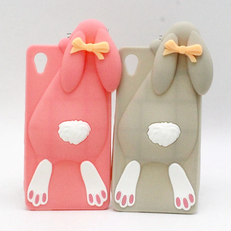 

New Brand Cartoon Rabbit Phone Case For Sony Xperia M2 S50h Dual D2302 M4 Aqua E2303 Cover Silicone High Quality Shockproof Capa