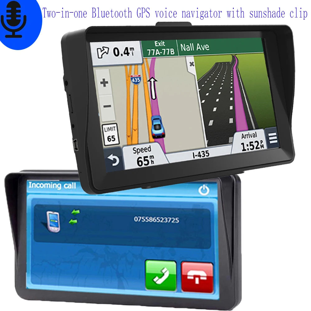Автомобильный GPS навигатор 7-дюймовый HD ЖК-экран FM Bluetooth спутниковый голосовой