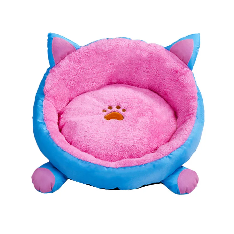 cheap Pet Sofa Dog Beds Winter Warm House Cat Bed Mat Soft Fleece Puppy Nest Cushion Washable Cartoon Kennel Pet Beds For Small Dogs
