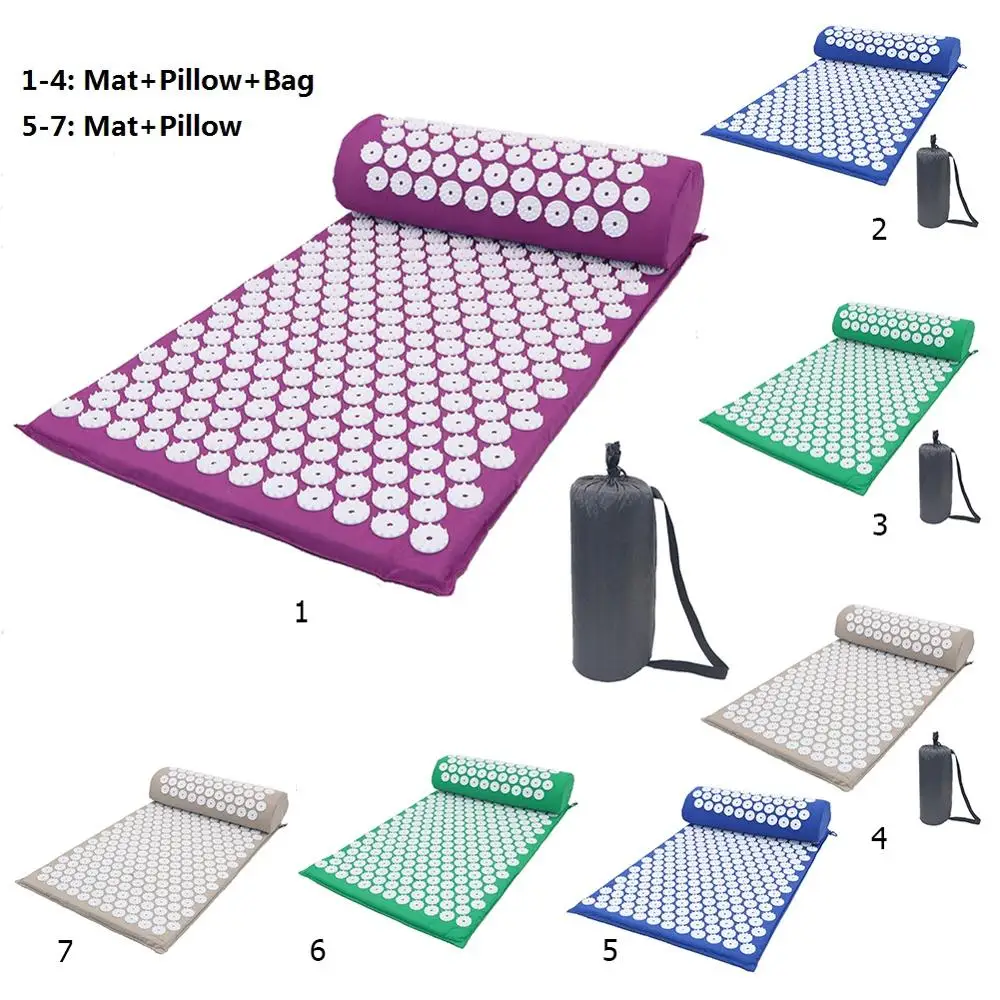 Массажная подушка, массажный коврик для йоги, акупрессура, облегчающий боль в спине, шип, коврик для акупунктурного массажа, коврик для йоги с подушкой