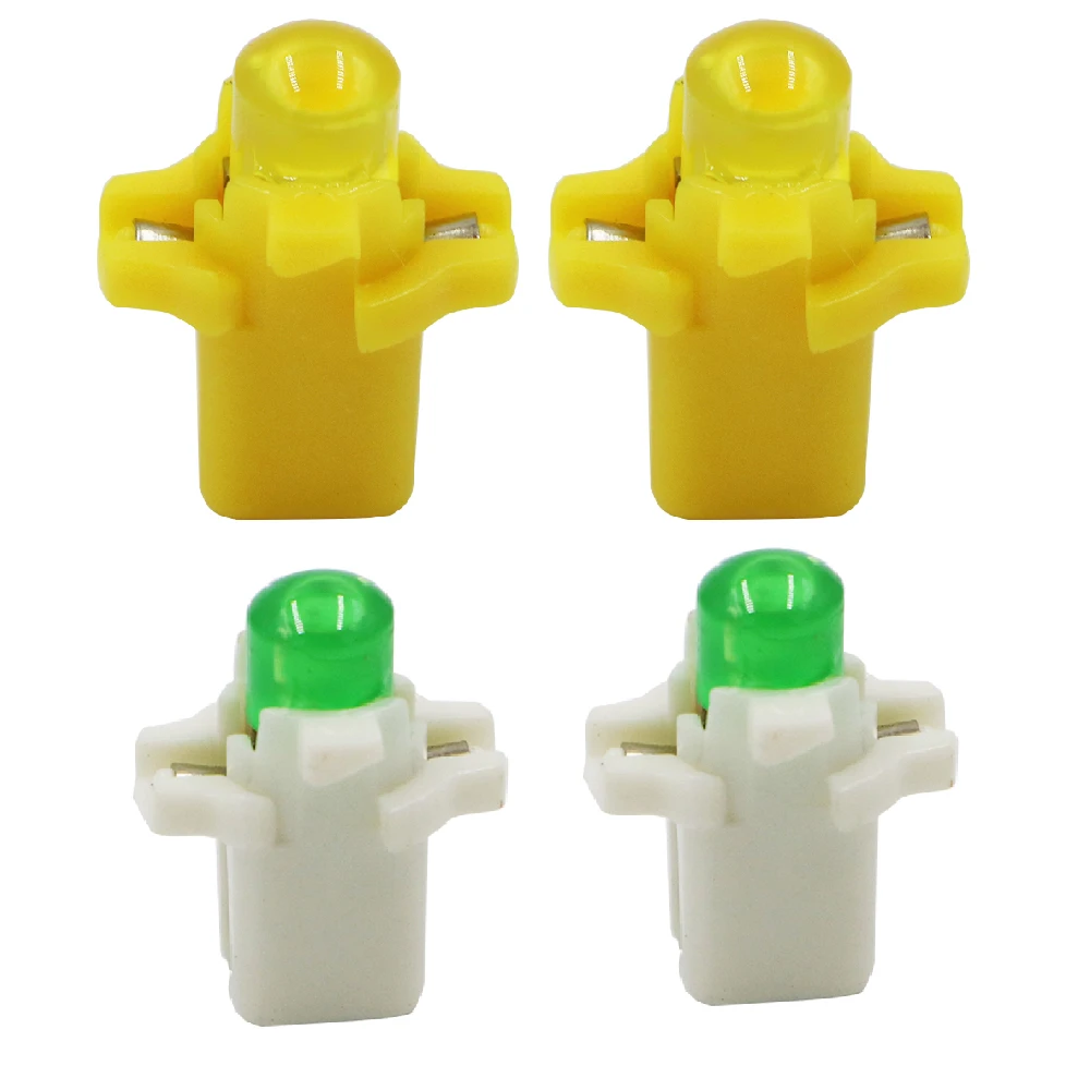 YSY 100 шт. Автомобильные светодиодные лампы T5 B8.3 1 smd cob клиновидные 1SMD белый красный