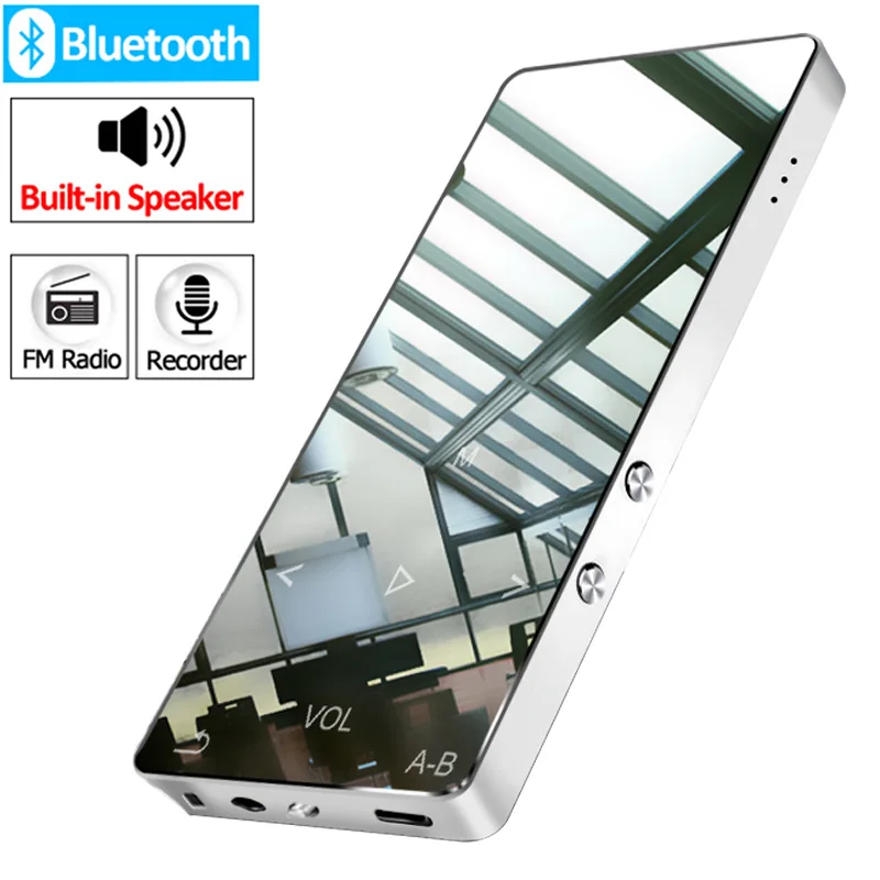 Original metal Bluetooth MP3 player lossless HiFi MP3 Music player with High Quality Sound out Speaker E-book FM radio Clock