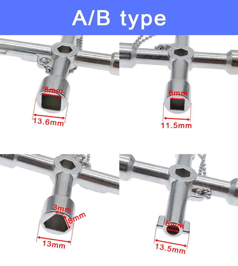 Универсальный Крест многофункциональный ключ Электрический шкаф ключ треугольный ключ 5 в 1 поезд электрический лифт шкаф клапан сплав