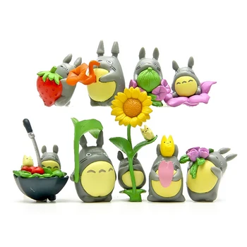 

Ghibli My Neighbor Totoro Figures Toys Lovely Fruit Style Totoro PVC Action Figure Collection Model Toy for Home Decor 9pcs/lot