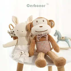 2018New детские плюшевые игрушки мягкие милые Kawaii Обезьяна Кролик Куклы новорожденных детей спальный чучело мальчиков и девочек День