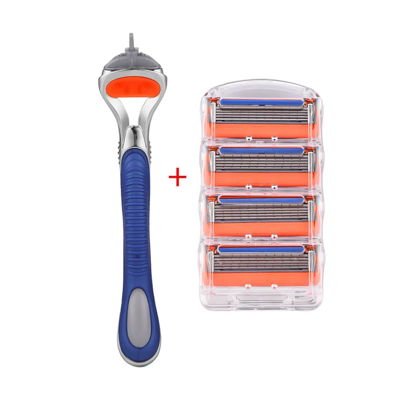 

Men Safety Manual Razor Shaving Five Layers Blades Handle Shaver Beard Hair Removal Stainless Straight Razor Knife Barber