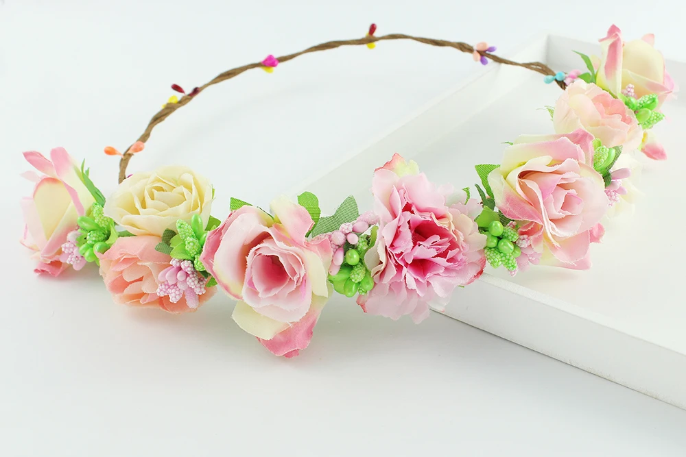 

Variety of colors leaf sunflower headdress valentine day wedding party flower girls hair accessories Beach Flower Hair Band