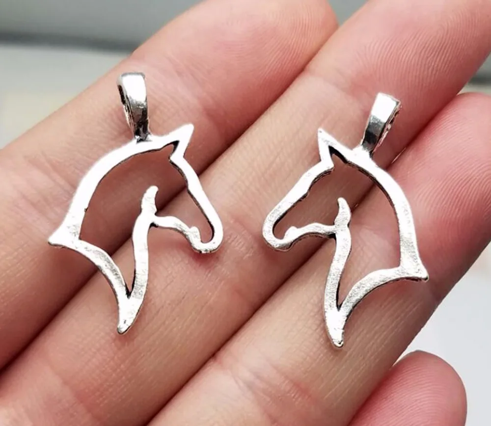 

20pcs/lot--31x20mm, Antique silver plated horse head charms, DIY supplies,Jewelry accessories