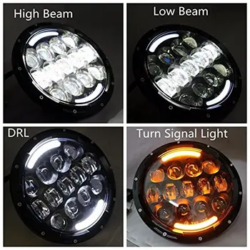 

For Land Rover 90/110 Defender Lada 4x4 urban Niva 105W 7inch round headlight Led DRL/Turn Signal light For Jeep Wrangler JK TJ