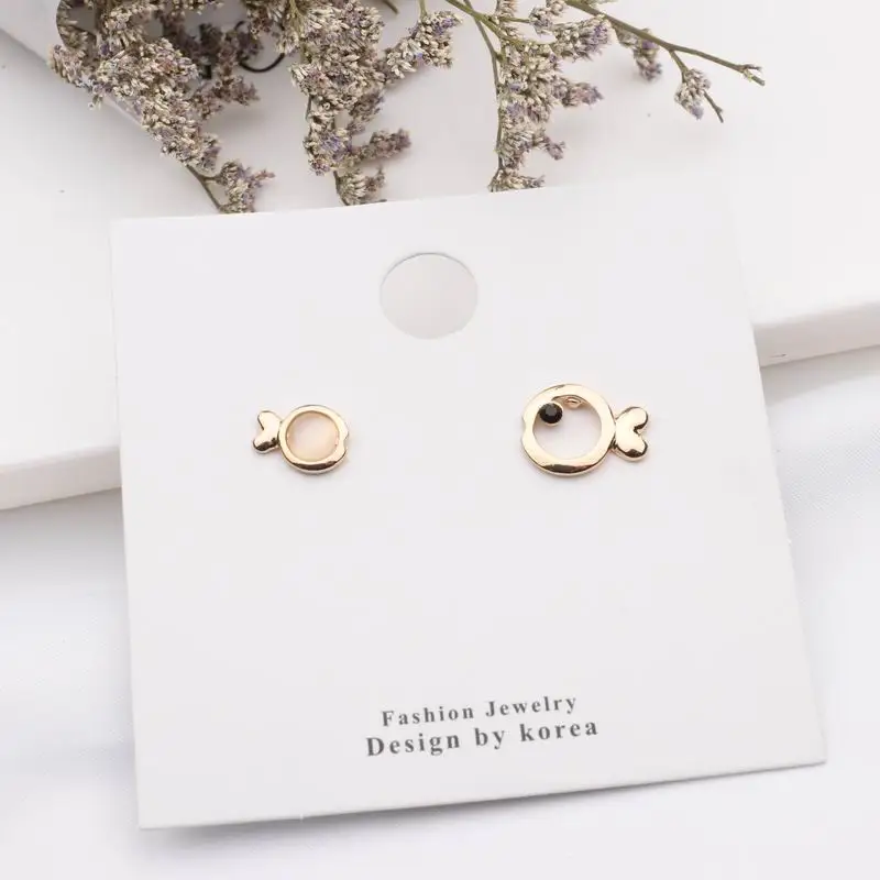 MENGJIQIAO Япония корейский тренд опал камень цветок серьги гвоздики для женщин Мода Bijoux Прекрасные животные Oorbellen подарки - Окраска металла: A