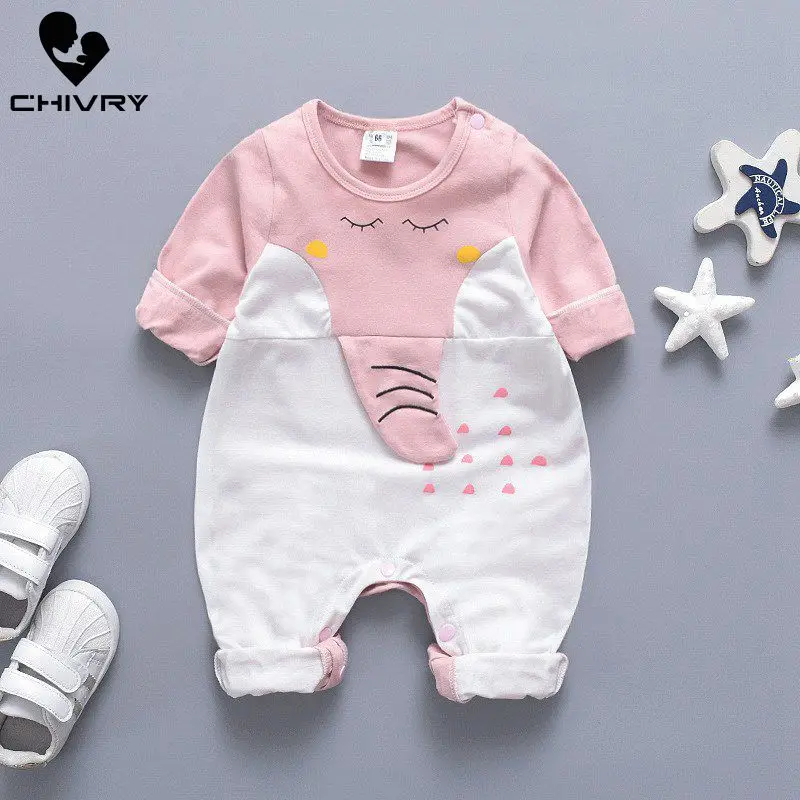 

Newborn Infant Baby Boys Girls Rompers Autumn Winter Long Sleeve Cute Elephant Pattern Jumpsuit Toddler Playsuit Infant Clothing