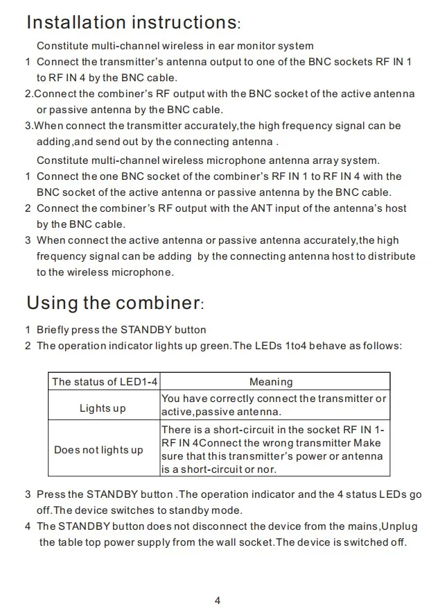 Betagear активная антенна Combiner AC4 активный передатчик combiner профессиональная антенна система распределения для ушного монитора sr2050 iem