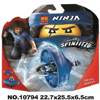 

10794 74pcs Ninja Series The Blue rotating flying gyroscope Building Blocks Model Educational Toys
