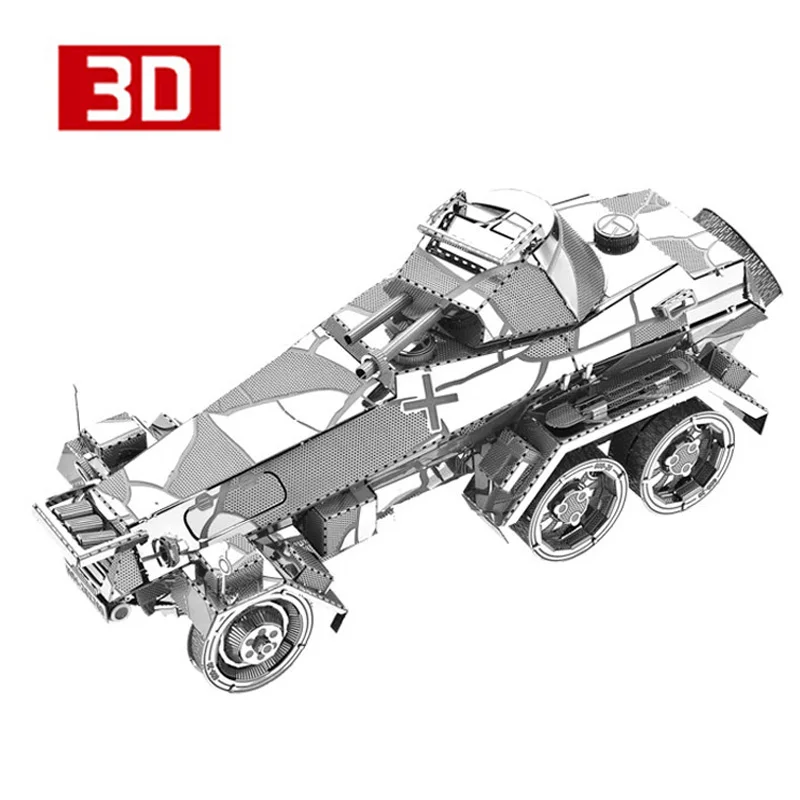 2018 3D Metal Nano Puzzle Sd.Kfz.232 6-Wheeled Heavy Armored Car Assemble Model Kits I22217 DIY Laser Cut Jigsaw Toy | Игрушки и хобби