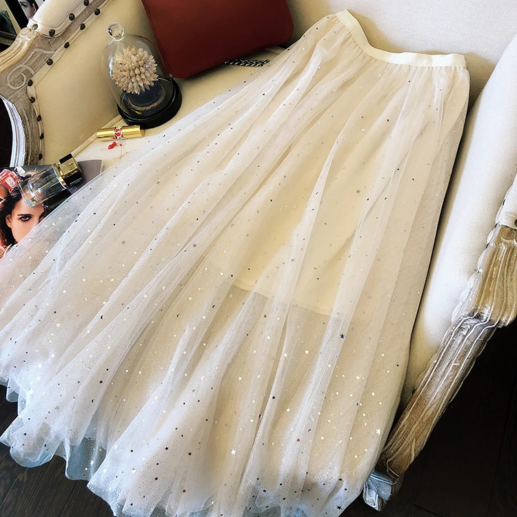 Tcyeek летняя юбка Faldas Mujer Moda корейская сетчатая элегантная длинная юбка в горошек женские юбки с высокой талией Saia LW769