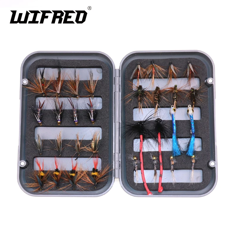 

Wifreo 32PCS Fly Box Combo Kit Dry & Wet Nymph Fly Fishing Lure Streamer Artificial Pesca Bait Lures Carp Trout Fishing Tackle