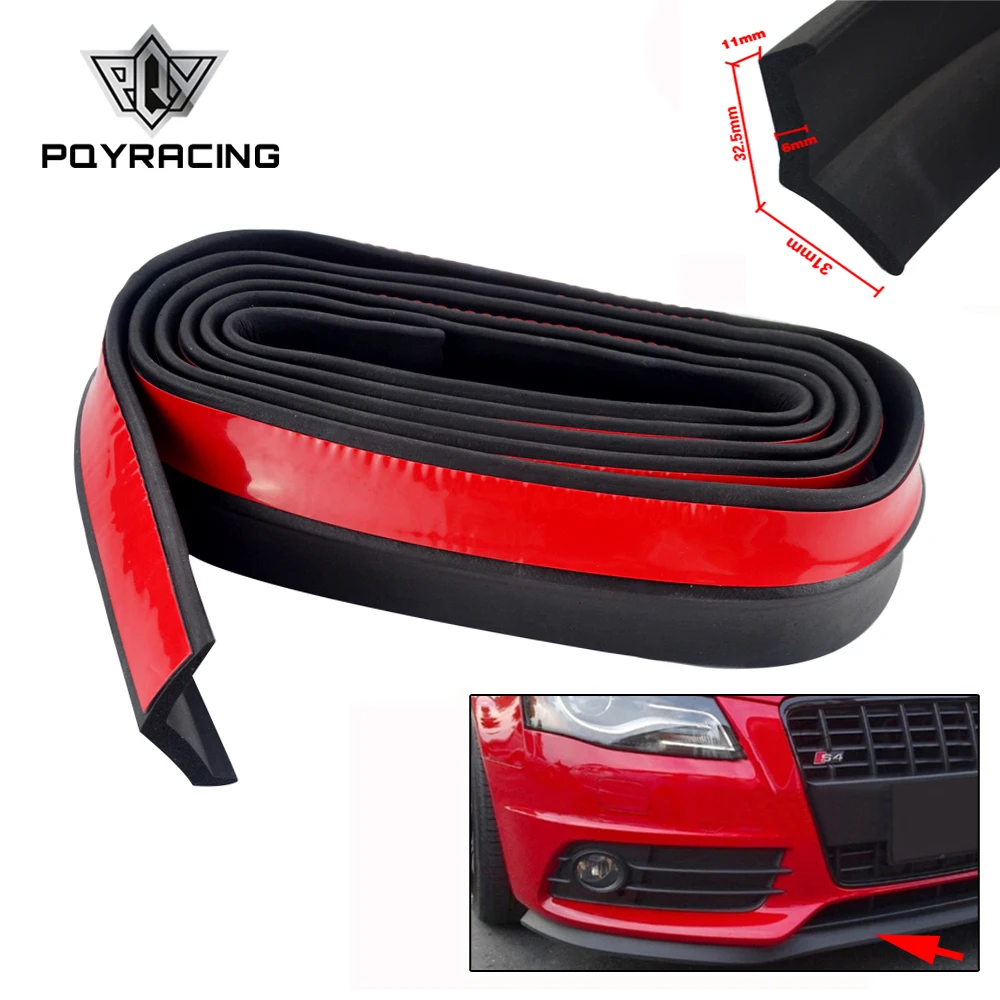 Nueva goma suave negro parachoques tira coche 60mm ancho 2,5 m longitud Exterior parachoques delantero Kit de labios/coche parachoques de Gaza