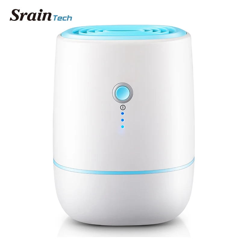 

SrainTech Portable Mini Dehumidifier Moisture Absorber Air Dryer Super Quiet 500ml Water Tank 25W for Wardrobe Bathroom Office