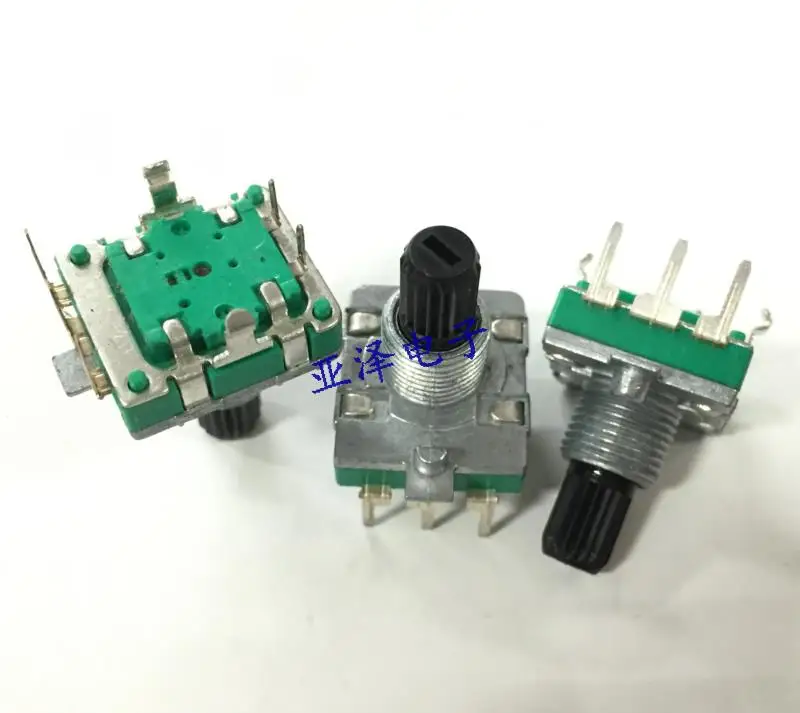 

5pcs EC16 type encoder with a press switch 24 positioning 24 pulse sawtooth axis 15MM digital rotary potentiometer