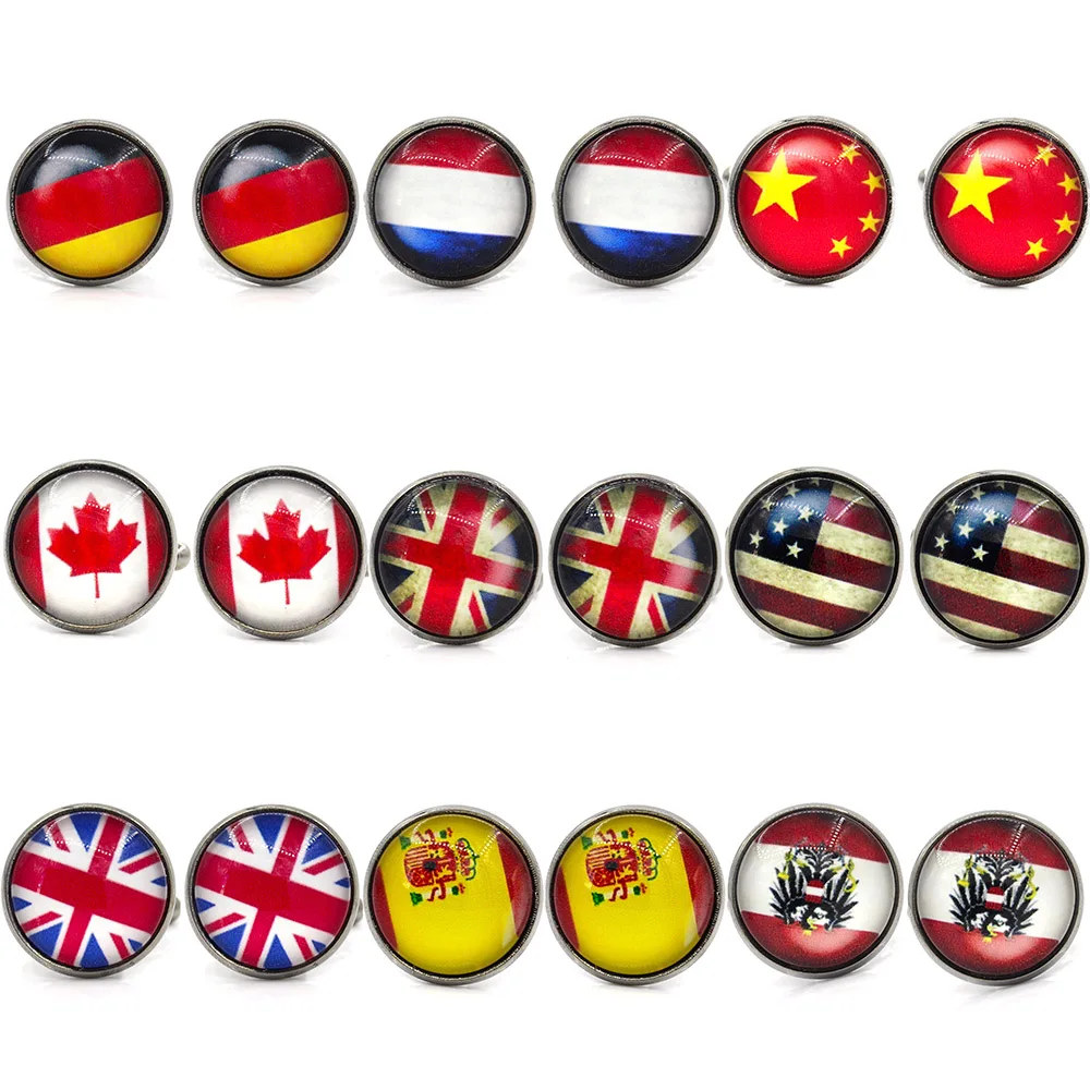 

MeMolissa Hot sale Novelty Vintage World Country Flag Cufflinks Flag Design Men's Shirt Cufflinks USA UK gifts for men