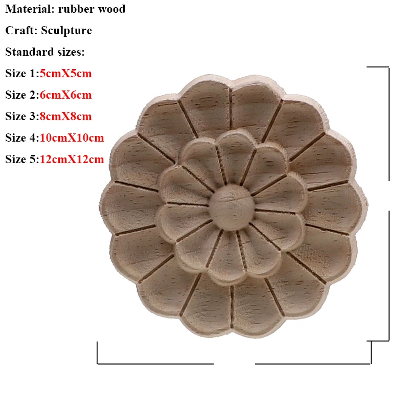 Wooden Furniture Legs VZLX Vintage Floral Woodcarving Corner Appliques Frame Wall Furniture Woodcarving Decorative Wood Figurines Crafts Home Decor