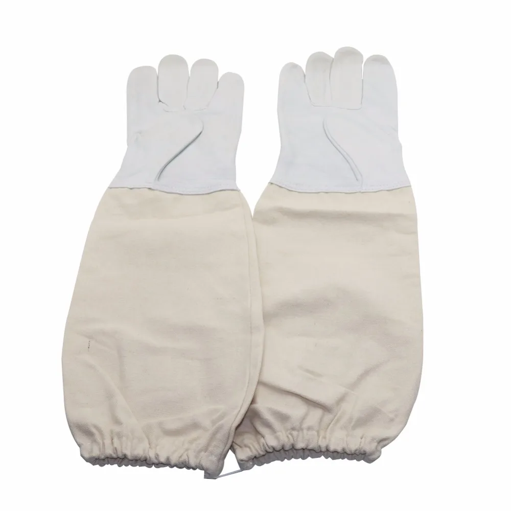 Beekeeping Protective Gloves Goatskin Linen Long Sleeves Beekeeping Gloves Apiculture Beekeeper Protection Gear 1 Pair