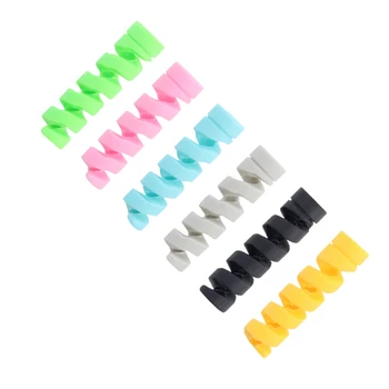 

100pcs Spiral Cable protector Data Line Silicone Bobbin winder Protective For iphone Samsung Android USB Charging earphone Cover