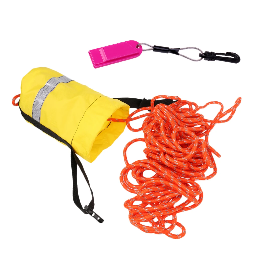 

Perfeclan 16m Kayaking Reflective Throwline Rescue Throw Bag Floating Rope + Safety Whistle Rescue Throw Line Kit