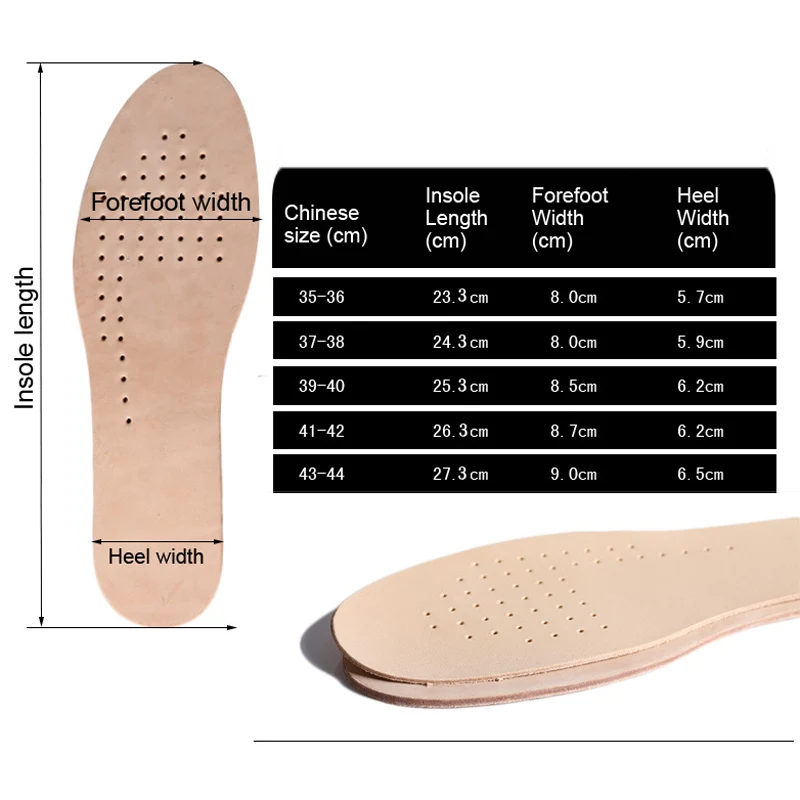 1 Pair Real Leather Insole Sweat-absorbent  Casual Sweat-absorbent Breathable Breathable Mens Womens Cowhide Thin Thick Section