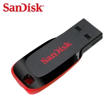 SanDisk USB флеш-накопитель 64 ГБ Флешка 32 Гб 16 Гб мини-флешка 8 ГБ флеш-карта памяти 128 г Cruzer Blade CZ50 Автомобильный USB ключ для ПК/телевизора