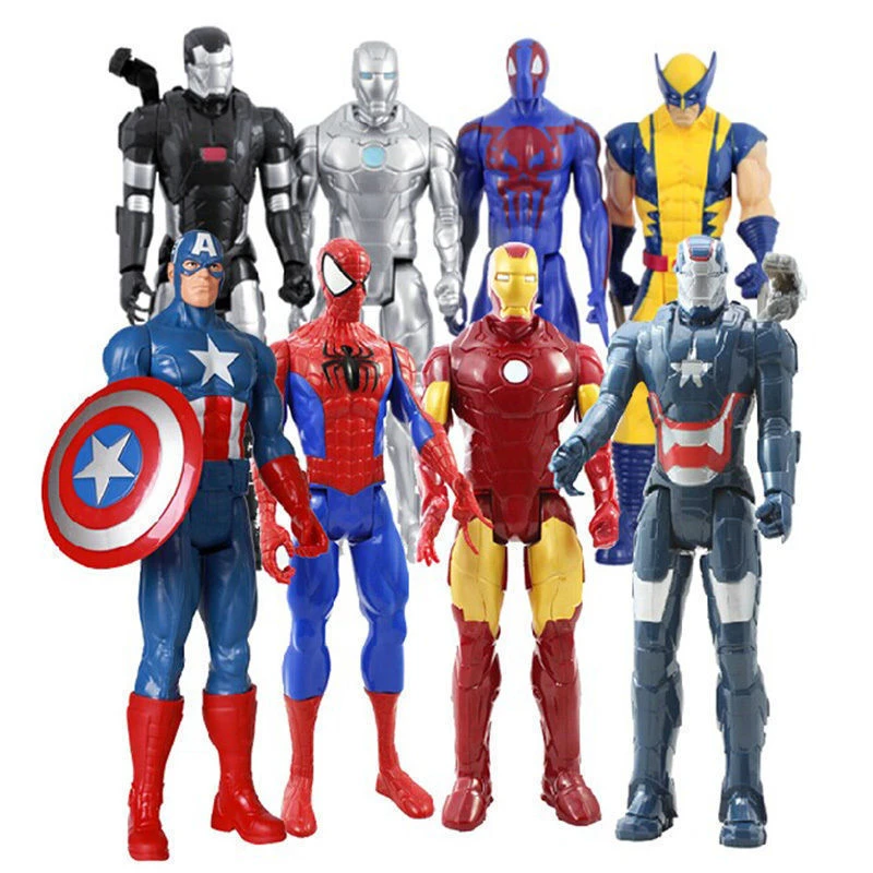 

12" 1/6 Marvel Spiderman Captain America Iron Man Wolverine PVC Action Figure Collectible Model Toy for Kids Children's Toys