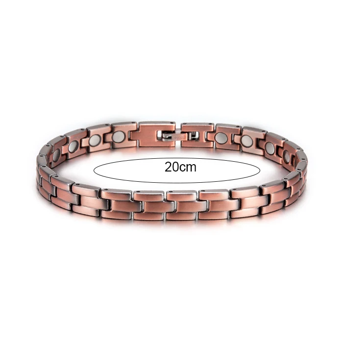 Vinterly магнитный браслет для мужчин из чистой меди, Энергетический Браслет для здоровья, Мужской винтажный магнитный медный браслет и браслеты - Окраска металла: 20cm