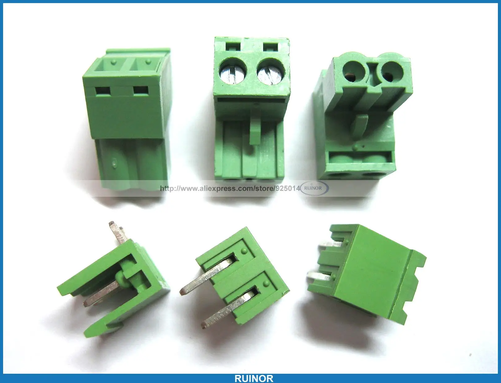 

20 Pcs 5.08mm Angle 2 Pin Screw Terminal Block Connector Pluggable Type Green