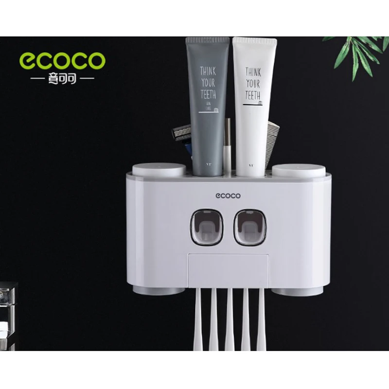 

Automatic Toothpaste Extruder Toothbrush Rack Wall-mounted Bathroom Dust-proof Toothbrush Rack Fittings Suite