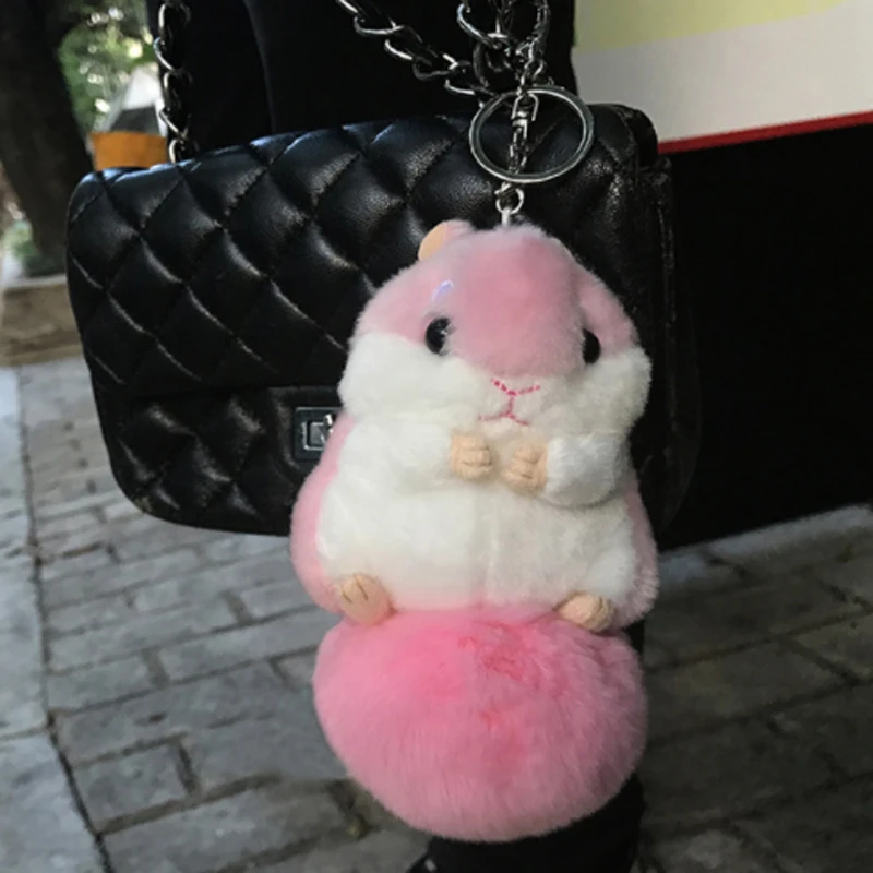 Cute Soft Plush Cartoon Animal Keychain Small Hamster Toy Doll Keyring Stuffed Mouse Pendant Key Chain Women Bag Charms Trinket | Украшения